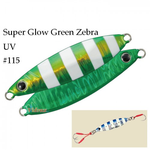 Джиг Jigpara Slow 30 гр JPSLOW-30g Цвят #115 Super Glow Green Zebra UV - Major Craft